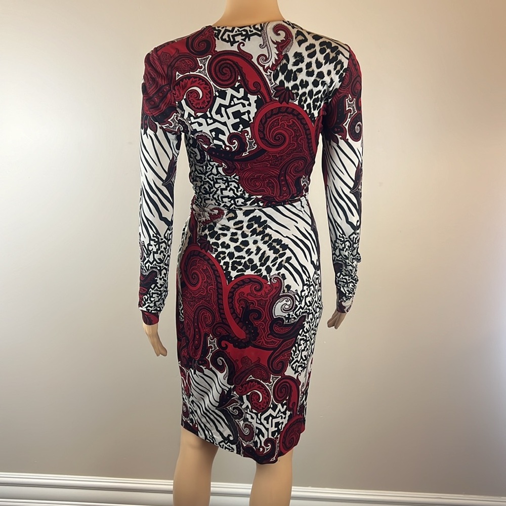 Etro Multi Print Ruched V-Neck Dress - Picture 5 of 7